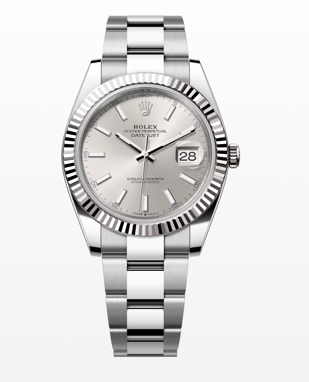 Rolex Steel and White Gold Rolesor Datejust 41 Watch - Fluted Bezel - Silver Index Dial - Oyster Bracelet - 126334 dkrij (Copy) (Copy)