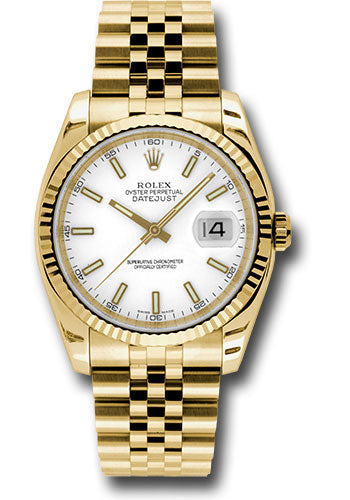 Datejust white sales gold bezel