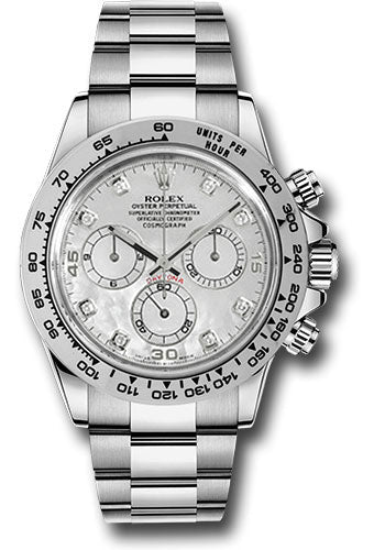 Rolex White Gold Cosmograph Daytona 40 Watch White Mother-Of