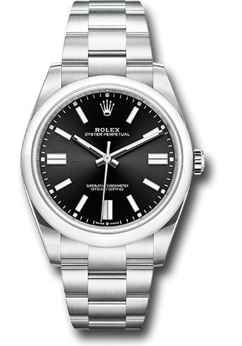 Rolex Oyster Perpetual 41 Watch - Domed Bezel - Black Index Dial - Oyster Bracelet - 124300 bkio