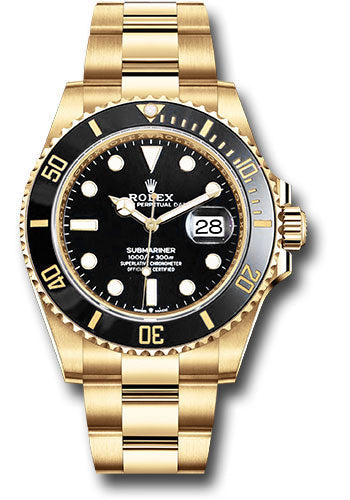Rolex Yellow Gold Submariner Date Watch - Black Bezel - Black Dial - 126618LN