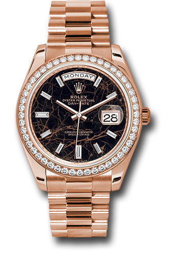 Rolex Everose Gold Day-Date 40 Watch - Diamond Bezel - Eisenkiesel Diamond Dial - President Bracelet - 228345rbr eidp