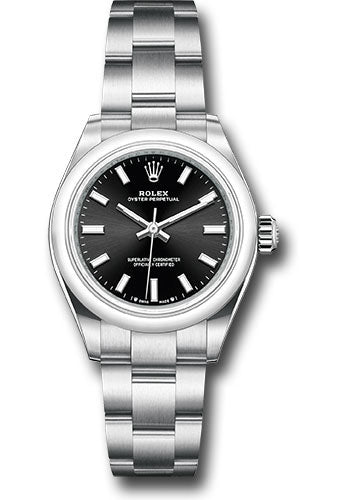 Rolex Oyster Perpetual 28 Watch - Domed Bezel - Black Index Dial - Oyster Bracelet - 276200 bkio