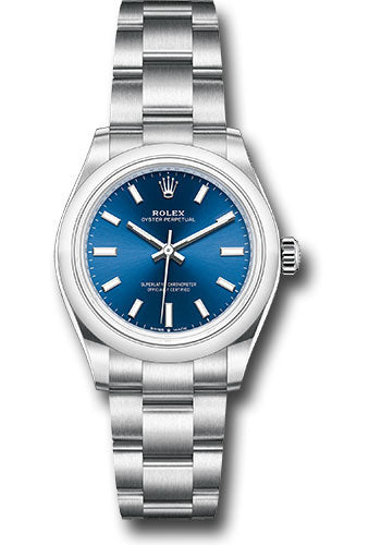 Rolex Oyster Perpetual 31 Watch - Domed Bezel - Blue Index Dial - Oyster Bracelet - 277200 bluio
