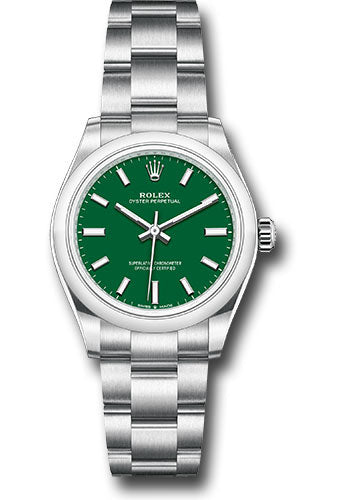 Rolex Oyster Perpetual 31 Watch - Domed Bezel - Green Index Dial - Oyster Bracelet - 277200 greio