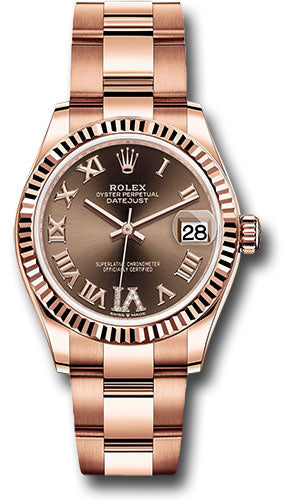 Rolex datejust 31 discount rose gold diamond