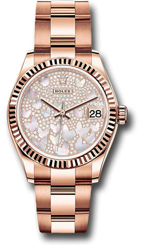 Datejust 31 rose hot sale gold diamond