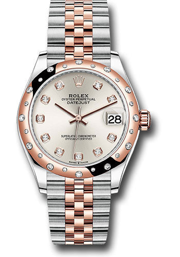 Rolex Steel and Everose Gold Datejust 31 Watch - 24 Diamond Bezel - RosŽ Diamond Dial - Jubilee Bracelet - 278341RBR sdj