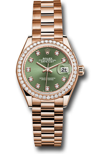 Buy Rolex Lady-Datejust 279135RBR Wristwatch - Olive Green Diamond