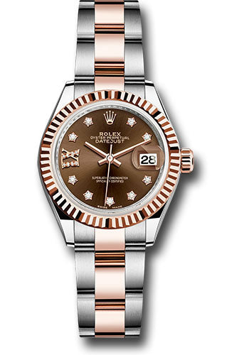 Rolex Steel and Everose Gold Rolesor Lady Datejust 28 Watch