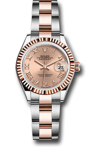 Rolex Everose Rolesor Lady-Datejust Watch - Fluted Bezel - RosŽ Roman Dial - Oyster Bracelet - 279171 rsro