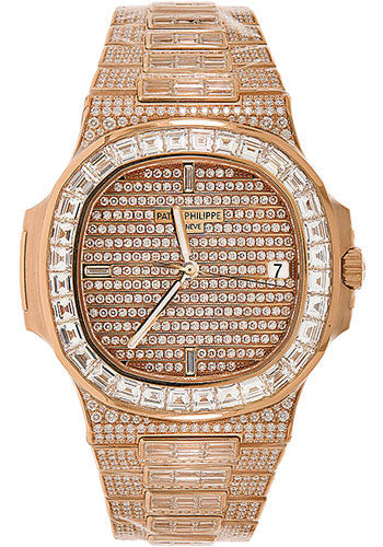 Rose Gold Patek Philippe De Diamantes Patek Nautilus Ladies Rose