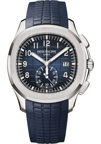 Patek Philippe Aquanaut Selfwinding Chronograph 42.2 mm White Gold Case Blue Dial Midnight Blue Composite Strap 5968G 001