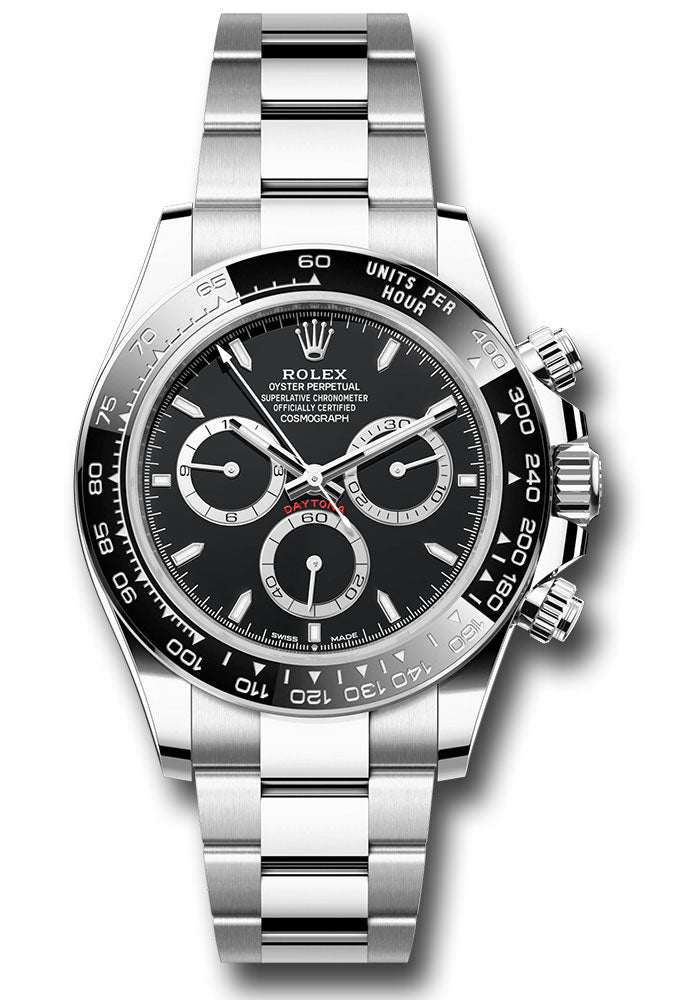 Rolex Oystersteel Cosmograph Daytona Watch - Black Cerachrom Bezel - Black Index Dial - Oyster Bracelet