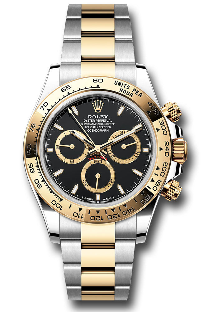 Rolex Yellow Rolesor Cosmograph Daytona Watch - Fixed Bezel - Black Index Dial - Oyster Bracelet 126503