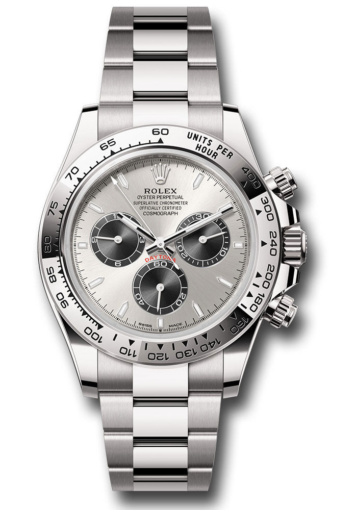 Rolex White Gold Cosmograph Daytona Watch - Fixed Bezel - Steel And Black Index Dial - Oyster Bracelet 126509