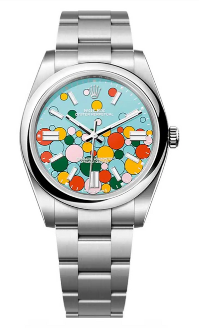 Oyster Perpetual 41 Watch  - Domed Bezel - Celebration Index Dial - Oyster Bracelet - 124300