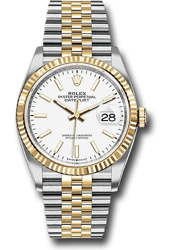 Rolex 36MM 126233 White Dial Date-Just