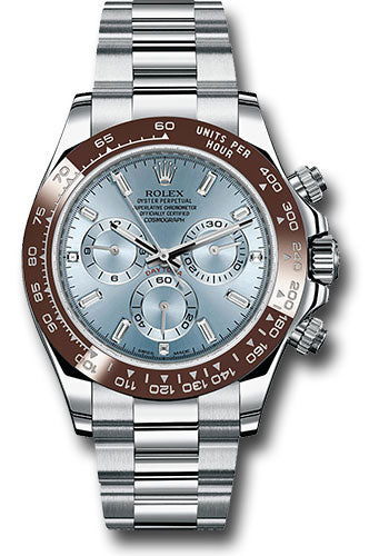 Rolex 950 Platinum Cosmograph Daytona 40 Watch - Ice Blue Diamond Dial - 116506 id