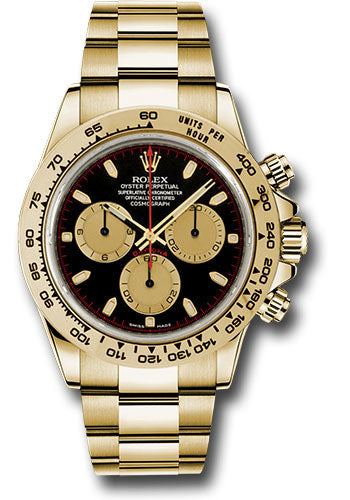 Rolex Yellow Gold Cosmograph Daytona 40 Watch - Black And Champagne Index Dial - 116508 bkchi