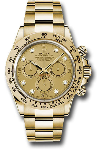 Rolex Yellow Gold Cosmograph Daytona 40 Watch - Champagne Diamond Dial - 116508 chd