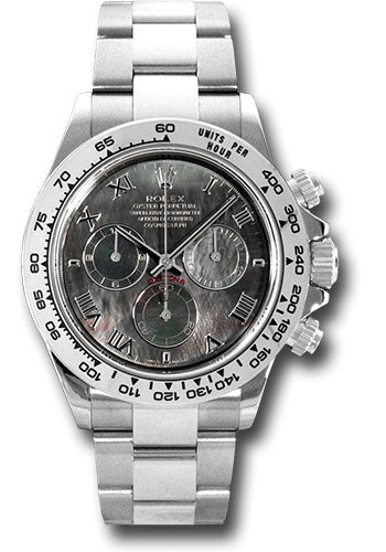 Rolex White Gold Cosmograph Daytona 40 Watch - Dark Mother-Of-Pearl Roman Dial - 116509 dkmr