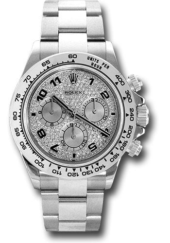 Rolex White Gold Cosmograph Daytona 40 Watch - Pave Diamond Arabic Dial - 116509 pave