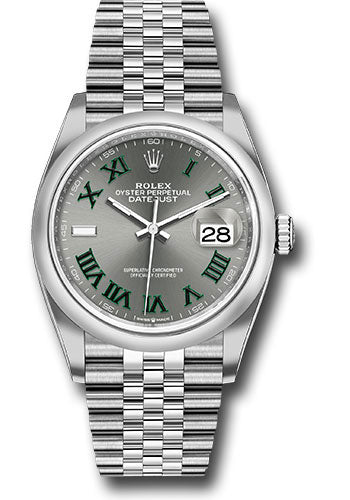 Rolex Oystersteel Datejust 36 Watch - Domed Bezel - Slate Roman Dial - Jubilee Bracelet - 126200 slgrj