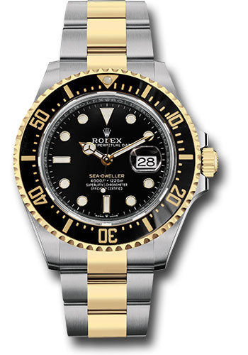 Rolex Steel and Yellow Gold Rolesor Sea-Dweller - Black Dial – G Luxe ...
