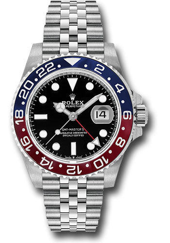 Rolex Steel GMT-Master II 40 Watch - Blue And Red Pepsi Bezel - Black Dial - Jubilee Bracelet - 126710BLRO j