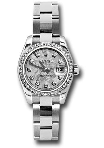 Rolex Steel and White Gold Lady Datejust 26 Watch - 46 Diamond Bezel - White Gold Crystal Diamond Dial - Oyster Bracelet - 179384 gcdo