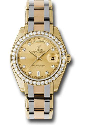 Rolex Yellow Gold Day-Date Special Edition 39 Watch - 40 Diamond Bezel - Champagne Diamond Dial - 18948tri chd