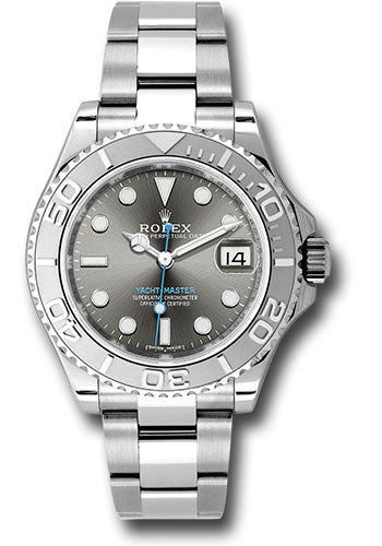 Rolex Steel and Platinum Rolesium Yacht-Master 37 Watch - Dark Rhodium Dial - 268622 dkrh