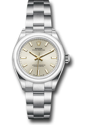 Rolex Oyster Perpetual 28 Watch - Domed Bezel - Silver Index Dial - Oyster Bracelet - 276200 sio