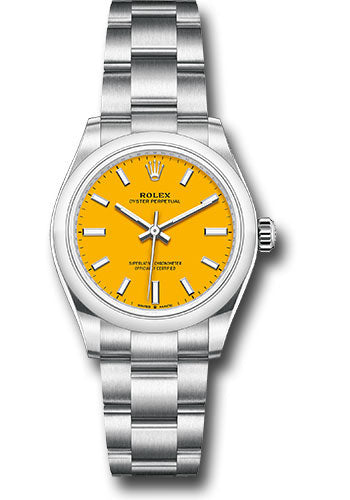 Rolex Oyster Perpetual 31 Watch - Domed Bezel - Yellow Index Dial - Oyster Bracelet - 277200 yio