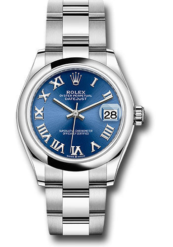 Rolex Steel and White Gold Datejust 31 Watch - Domed Bezel - Blue Roman Dial - Oyster Bracelet - 2021 Release - 278240 blro