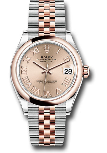 Rolex Everose Rolesor Datejust 31 Watch - Domed Bezel - RosŽ Roman Dial - Jubilee Bracelet - 278241 rsrj