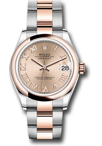 Rolex Everose Rolesor Datejust 31 Watch - Domed Bezel - RosŽ Roman Dial - Oyster Bracelet - 278241 rsro