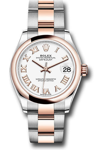 Rolex Steel and Everose Gold Datejust 31 Watch - Domed Bezel - RosŽ Index Dial - Oyster Bracelet - 278241 wro