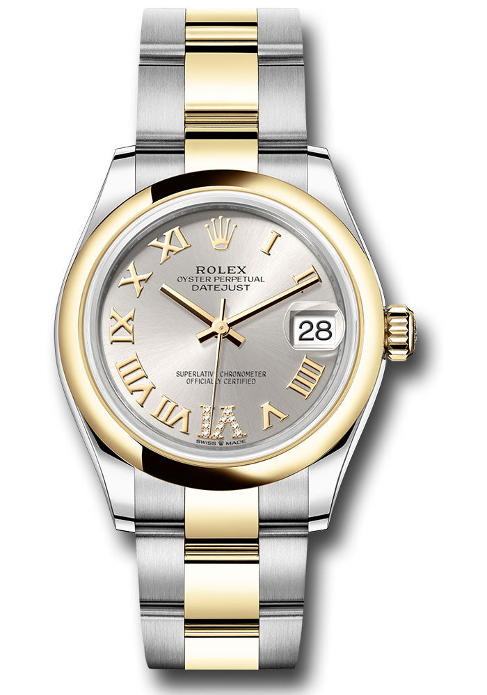 Rolex Steel and Yellow Gold Datejust 31 Watch - Domed Bezel - Silver Diamond Roman Six Dial - Oyster Bracelet - 278243 sdr6o