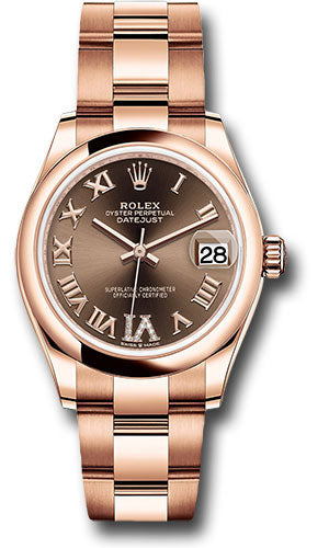 Rolex Everose Gold Datejust 31 Watch - Domed Bezel - Chocolate Diamond Six Dial - Oyster Bracelet - 278245 chodr6o