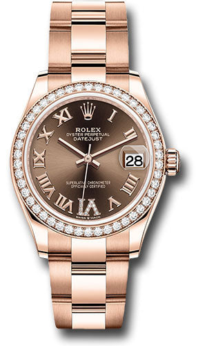 Rolex Everose Gold Datejust 31 Watch - Diamond Bezel - Chocolate Diamond Six Dial - Oyster Bracelet - 278285RBR chodr6o