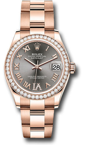 Rolex Everose Gold Datejust 31 Watch - Diamond Bezel - Rhodium Diamond Six Dial - Oyster Bracelet - 278285RBR dkrhdr6o