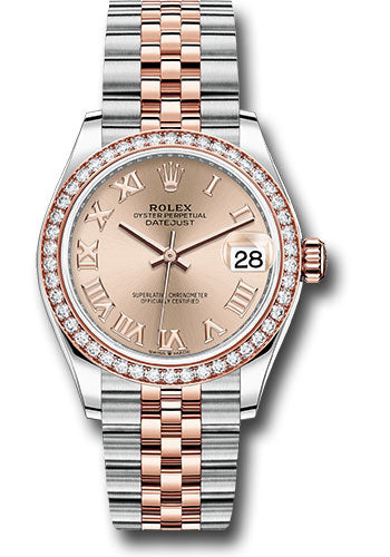 Rolex Steel and Everose Gold Datejust 31 Watch - 46 Diamond Bezel - RosŽ Roman Dial - Jubilee Bracelet - 278381RBR rorj