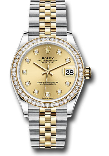 Rolex Steel and Yellow Gold Datejust 31 Watch - Diamond Bezel - Champagne Diamond Dial - Jubilee Bracelet - 278383RBR chdj
