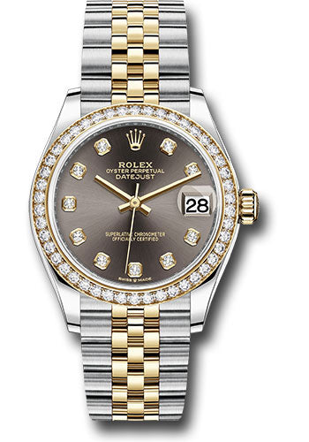 Rolex Steel and Yellow Gold Datejust 31 Watch - Diamond Bezel - Dark Grey Diamond Dial - Jubilee Bracelet - 278383RBR dkgdj