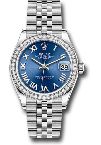 Rolex Steel and White Gold Datejust 31 Watch - Diamond Bezel - Blue Roman Dial - Jubilee Bracelet - 278384RBR blrj