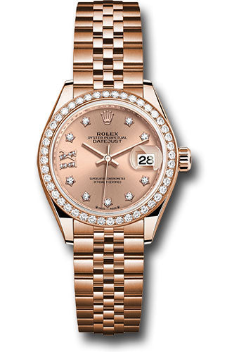 Rolex Everose Gold Lady-Datejust Watch - Diamond Bezel - RosŽ Star Diamond Roman 9 Dial - Jubilee Bracelet - 279135rbr rs9dix8dj