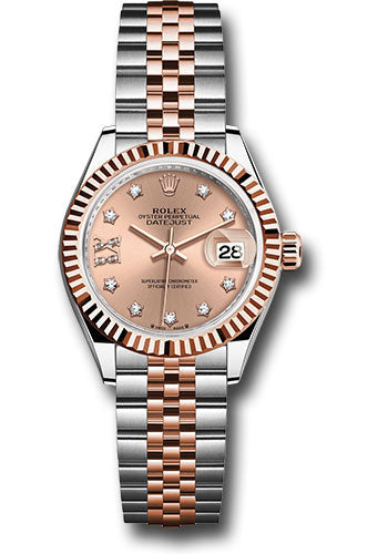 Rolex Everose Rolesor Lady-Datejust Watch - Fluted Bezel - RosŽ Star Diamond Roman 9 Dial - Jubilee Bracelet - 279171 rs9dix8dj