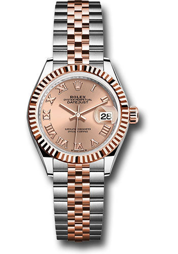 Rolex Everose Rolesor Lady-Datejust Watch - Fluted Bezel - RosŽ Roman Dial - Jubilee Bracelet - 279171 rsrj